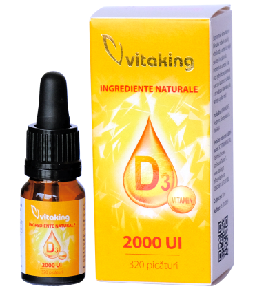 Picaturi de Vitamina D3 - 2000UI - 10ml (320 picaturi)
