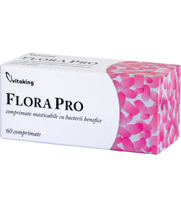 Flora Pro - comprimate masticabile  cu bacterii benefice - 60 comprimate