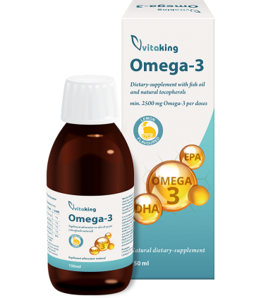 Omega 3 - ulei de peste cu gust de lamaie cu tocoferoli naturali 2500mg - 150 ml