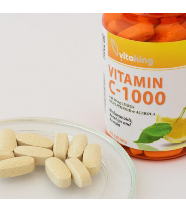 Vitamina C 1000 mg cu bioflavonoide, Acerola si Măceșe - 90 comprimate