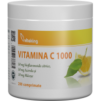 Vitamina C 1000 mg cu bioflavonoide, Acerola si Măceșe - 200 comprimate