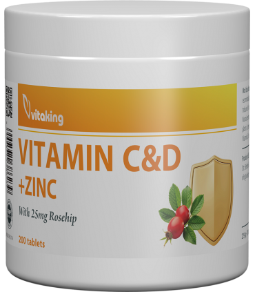 Vitamina C&D cu zinc și Măceșe - 200 comprimate