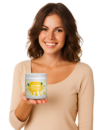 Pulbere instant de vitamina C cu bioflavonoide din citrice cu aromă de lămâie - 400 g